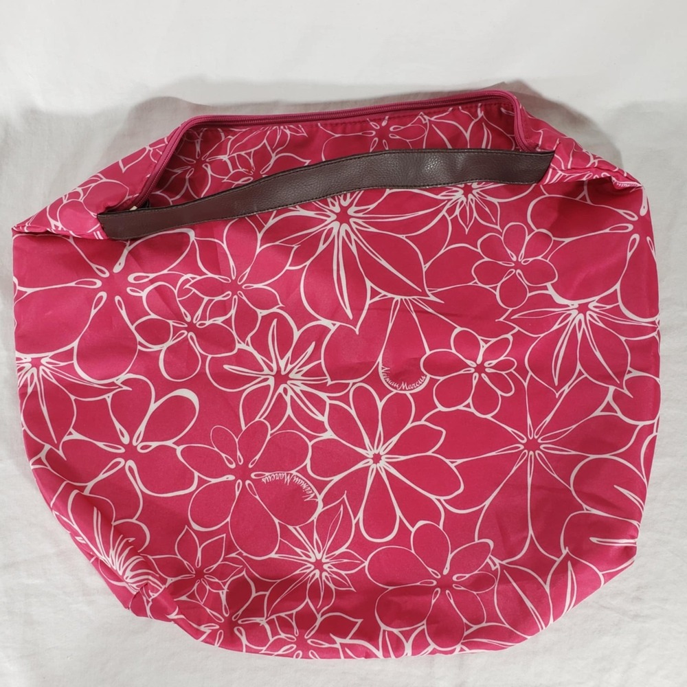 Nieman Marcus Vintage Floral Pink & White Summer Beach Tote Purse Bag